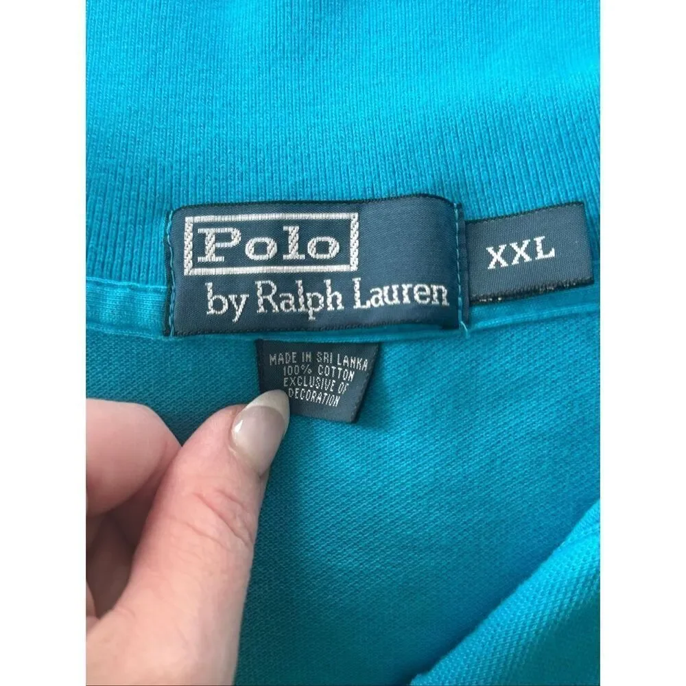 Polo Ralph Lauren Mens Bright Blue Yellow Logo Polo XXL